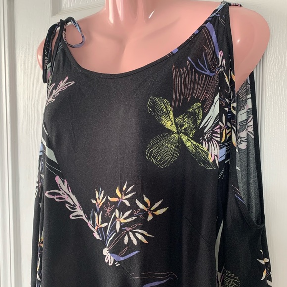 NWT FREE PEOPLE Black Dress Size M Floral Print - Picture 4 of 7